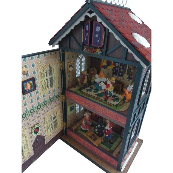 Vintage Holiday Classics Collection Light Up Holiday Wind Up Musical House READ - Picture 7 of 10